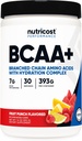 Nutricost BCAA + Hydration Powder (Fruit Punch) 30 Servings - Branched Chain Amino Acids with Hydration Complex - Gluten-Free, Non-GMO