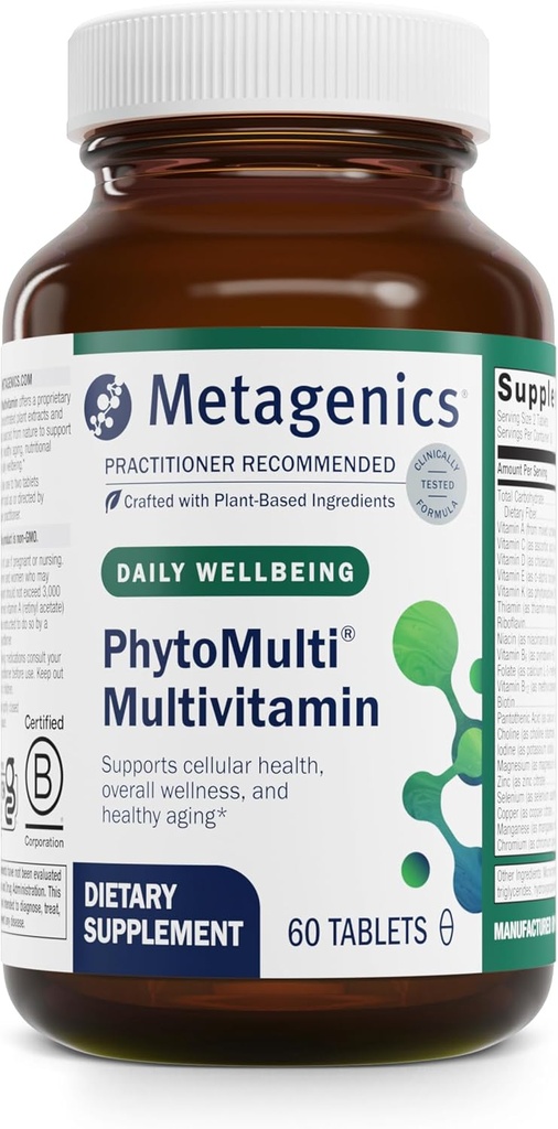 Metagenics PhytoMulti Multivitamin - Supports Healthy Aging, Cellular Health & Overall Wellness - for Men & Women - Over 20 Essential Vitamins & Minerals - with Vitamin B6, Lutein & Zinc - 60 Tablets