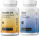 Balance Breens Vitamin D3 50,000 IU + Zinc 50mg Supplement Combo