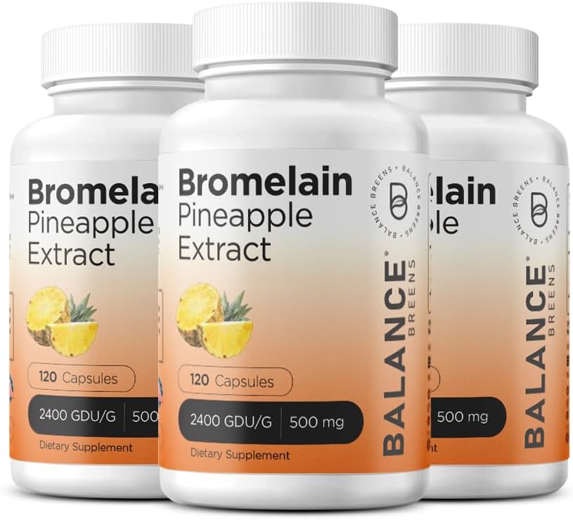 Balancebreens Bromelain 500mg, 120 Capsules - Pineapple Extract Digestive Enzyme, Supports Digestion and Joint Health Supplement