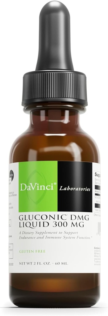 DAVINCI Labs Gluconic DMG Liquid 300mg - Helps Support Immune System, Muscle Function, Heart Health & Brain Health* - 2 fl oz (60 Servings)
