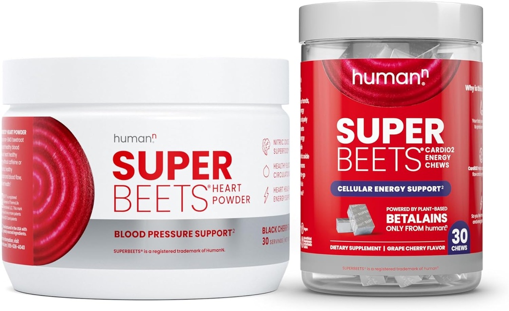 Humann SuperBeets Black Cherry Powder & CardiO2 Chews