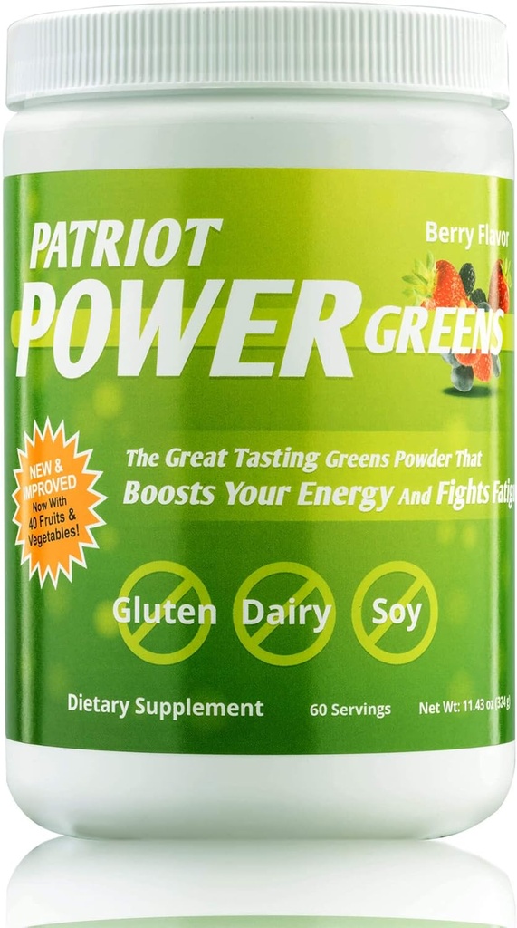 Patriot Power Greens: 40+ Fruits & Vegetables, Organic Superfood Dietary Supplement, 60 Servings