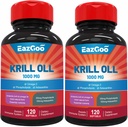 Antarctic Krill Oil 1000mg, Omega 3 Supplement，EPA, DHA, Phospholipids and Astaxanthin - 240 Softgels