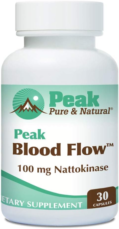 Peak Pure & Natural Peak Blood Flow - Nattokinase Supplement - Healthy Blood Circulation Supplements for Adults | 100mg - 30 Capsules