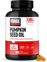 FORCE FACTOR Pumpkin Seed Oil Capsules, Phytosterols Supplement with Essential Fatty Acids, Made with Cold Pressed Pumpkin Oil, Premium Quality, Non-GMO, 100 Softgels