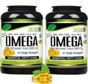 Natural Omega 3-6-9 Blend with DPA, EPA, DHA, ALA and GLA - Organic Flax Seed and Wild Caught Fish Oil - Over 2,800 Milligram Strength - Gluten Free - Made in The USA - 60 SoftGels (Pack of 2)