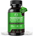 Magnesium Glycinate Capsules, Magnesium Glycinate Supplement with Zinc, Vitamin D3 & B6 - Promotes Nerve, Bowel, Relaxation Function - 60 Vegan Capsules