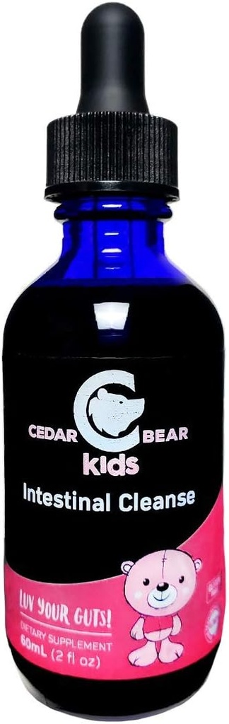 Cedar Bear - Intestinal Cleanse for Kids, Liquid Herbal Supplement for Detox Cleanse, Digestive Cleanse with Natural Herbs, Alcohol-Free Gut Cleanse Drops for Children, 2 fl oz / 60 ml