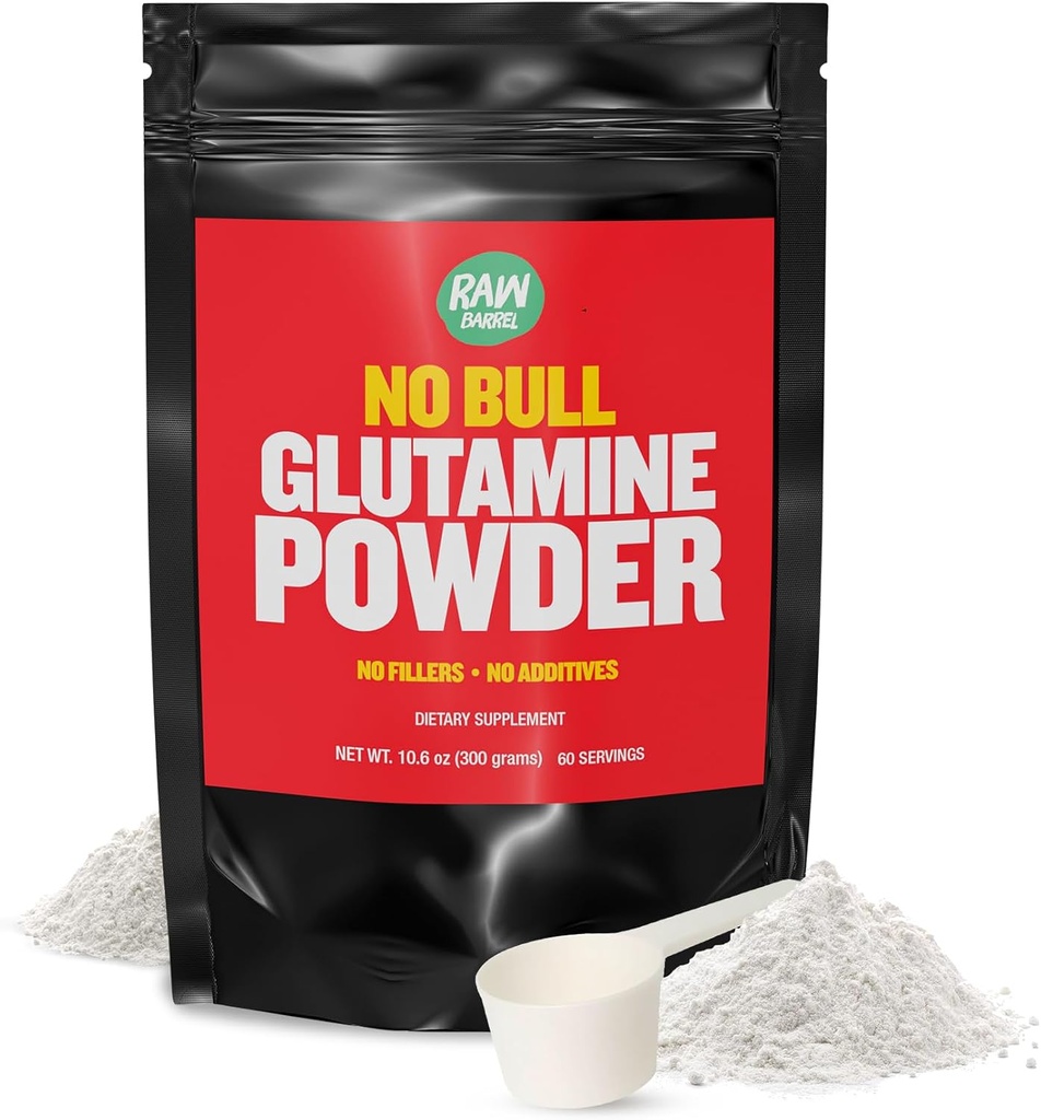 “No Bull” L-Glutamine Powder - Unflavored and Micronized Glutamine, Pure L Glutamine Powder, Non GMO, L Glutamine Supplement, Naturally Vegan, Vegetarian and Gluten Free, 300g