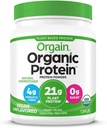 Orgain Organic Vegan Protein Powder, Natural Unsweetened - 21g of Plant Protein, 4g Prebiotic Fiber, Low Net Carbs, No Lactose Ingredients, No Added Sugar, Non-GMO, For Shakes & Smoothies, 1.59 lb