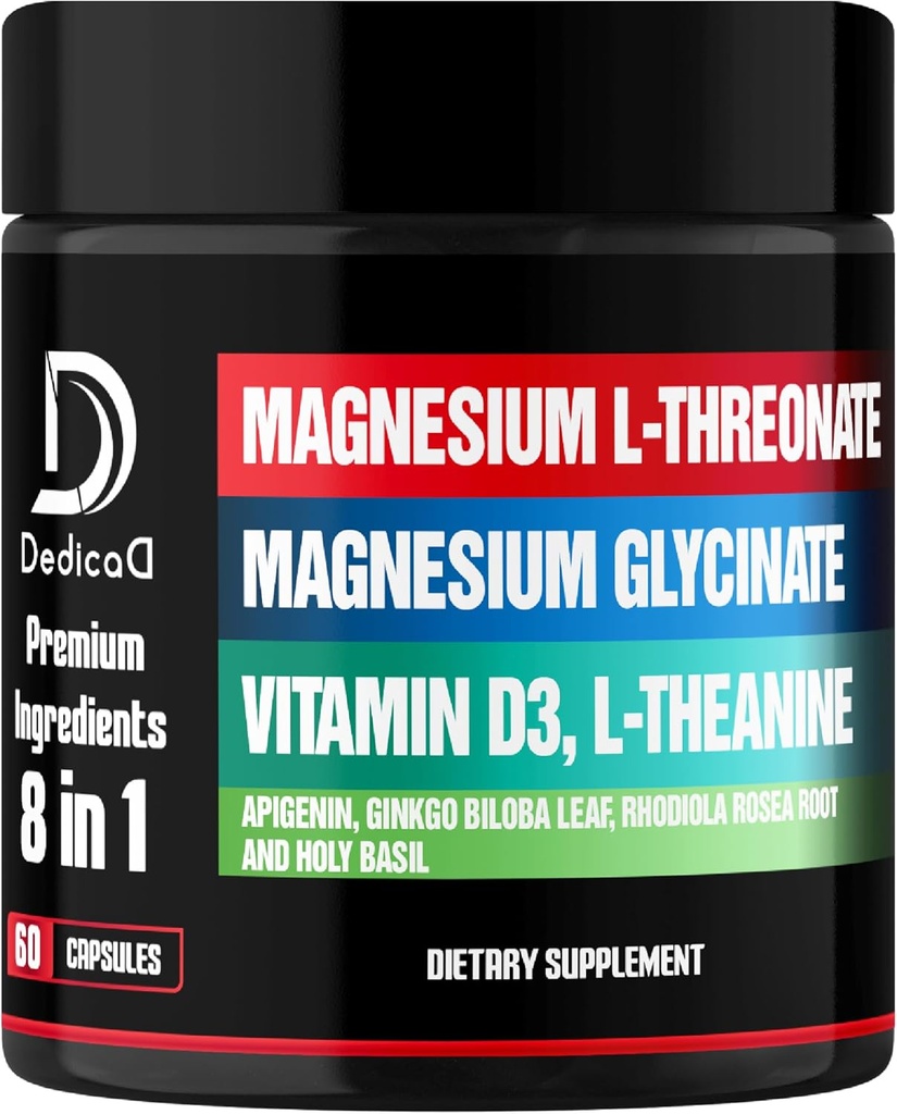 Magnesium L-Threonate Supplement with Lions Mane & Ashwagandha Root - 1000Mg (60 Count (Pack of 1) *)