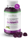 Natural BioScience Sambucus Elderberry Gummies with Vitamin C & Zinc, Immune Support for Adults & Kids, Daily Antioxidant & Wellness Boost, 180 Vegan, Gluten-Free, Chewable Elderberry Gummies