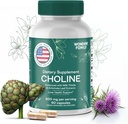 Choline Bitartrate 500MG - Premium Choline Supplements - Liver Support Supplement & Gallbladder Supplements - Colina Suplemento 500 mg Orgánica - Brain Vitamin for Memory and Focus - 60 Choline Caps