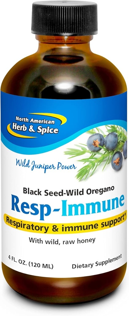 NORTH AMERICAN HERB & SPICE Resp-Immune - 4 oz - Respiratory & Immune Support - Black Seed, Oregano P73 Oil & Raw Honey - Mycellized for Optimal Absorption - Non-GMO - 78 Servings