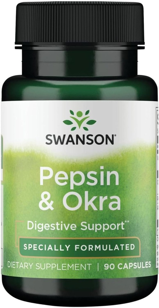 Swanson Okra Pepsin 90 Capsules