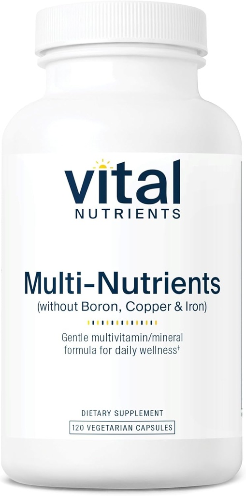 Vital Nutrients Multi-Nutrients 5 Ultra Antioxidant Formula | Boron, Copper, and Iron Free | Vegetarian Daily Multivitamin and Mineral | Gluten, Dairy, Soy Free | Non-GMO | 120 Capsules