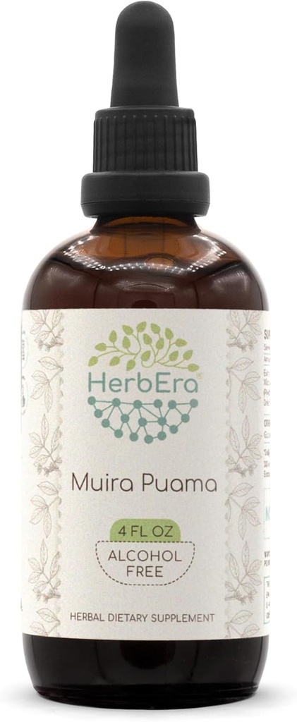 Muira Puama B120 Alcohol-Free Herbal Extract Tincture, Concentrated Liquid Drops Natural Muira Puama (Ptychopetalum Olacoides) 4 fl oz