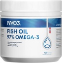 NYO3 Omega 3 Fish Oil 1500mg with DHA & EPA Fatty Acids, 97% High-Potency Omega 3,Support Heart, Brain & Joint Health,No Fishy Aftertaste,Non-GMO,120 Softgel