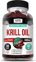 Kaya Naturals - Antarctic Krill Oil 500mg with Omega 3, EPA, DHA, Phospholipids & Astaxanthin Supplement - Brain & Health Vitamin - Anti Aging Supplement - 60 Count Softgels