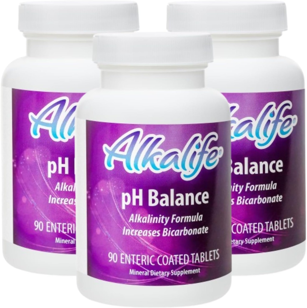 Alkalife pH Balance Supplement Tablets - The First Patented Alkaline Bicarbonate Pills - Neutralize Acid, Balance pH, Immune Support, Peak Performance, Detox - 270 Tablets