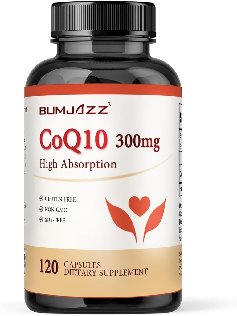 CoQ10 300mg - 120 Capsules - High Absorption - Non-GMO - Gluten-Free - Coenzyme Q10 - CoQ10 Capsules