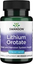 Swanson Lithium Orotate Antioxidant Mood Emotional Wellness Behavior Memory Support Supplement 5 mg 60 Veggie Capsules (Elemental Lithium)