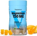 Vegan Magnesium Citrate Gummies, 150mg Magnesium Gummies for Adults & Kids, High Absorption Calm Magnesium Supplement for Sleep, Muscle Relax, Nerve and Bone Health, Gluten Free, Non-GMO, 60 Gummies