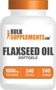 BulkSupplements.com Flaxseed Oil Softgels - Flaxseed Supplement, Flaxseed Oil 1000mg Softgels - Herbal Supplement, Gluten Free, 1 Softgel per Serving, 240 Count (Pack of 1)