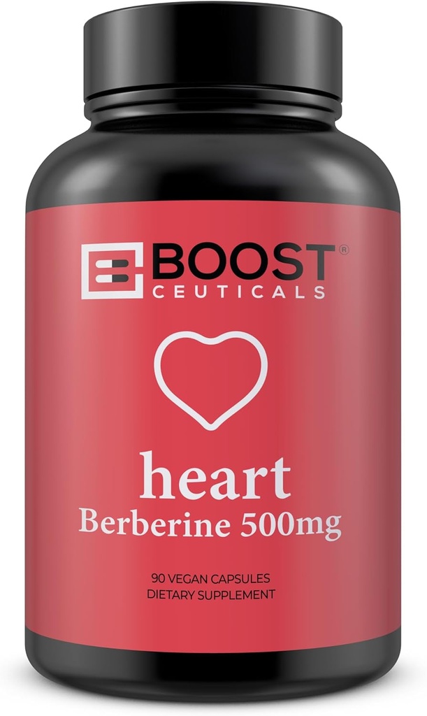 BoostCeuticals Berberine Vegan 500mg 90 Capsules - Premium No Stearates No Slilica - Gluten Free Non GMO Supplement - 3 Months Supply