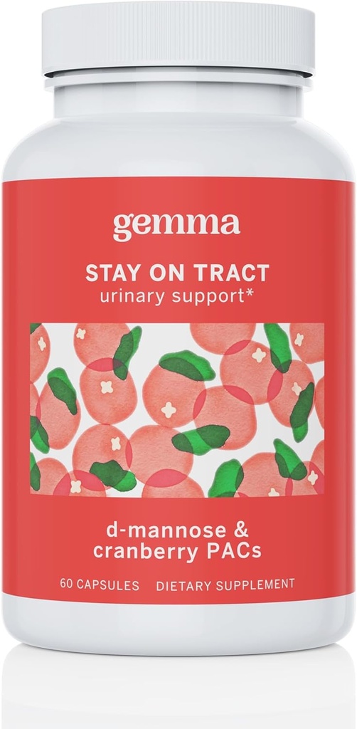 Gemma Stay On Tract Cranberry Supplement - Urinary Tract Support for Women - 36mg of Cranberry PACs and 1,000mg of D-Mannose 60 Count (Pack of 1)