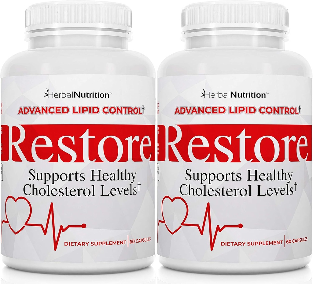Restore - Supports Healthy Cholesterol, Red Yeast Rice, Grape Seed, Folic Acid for Advanced Lipid Control, All-Natural Bio-Actives, Help Promote Healthy Cholesterol (2)
