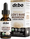 Lions Mane Mushroom Supplement Drops - Organic Lion's Mane Mushroom Liquid Tincture for Focus, Fog Brain Health Supplements - Vegan Herbal Nervine Nootropic Organic Lions Liquid Supplement Extract 1oz