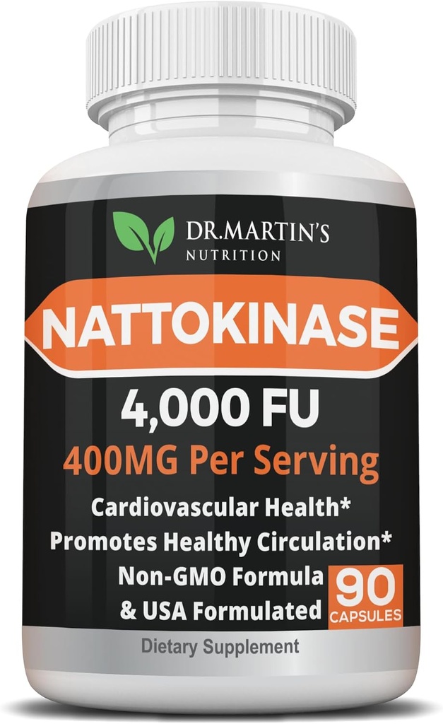 Pure 4,000 FU Nattokinase Supplement | 400mg Authentic Japanese Natto Extract | for Cardiovascular & Heart Health, Blood Circulation | Helps Maintain Healthy Blood Flow | Immune System | 90 Capsules