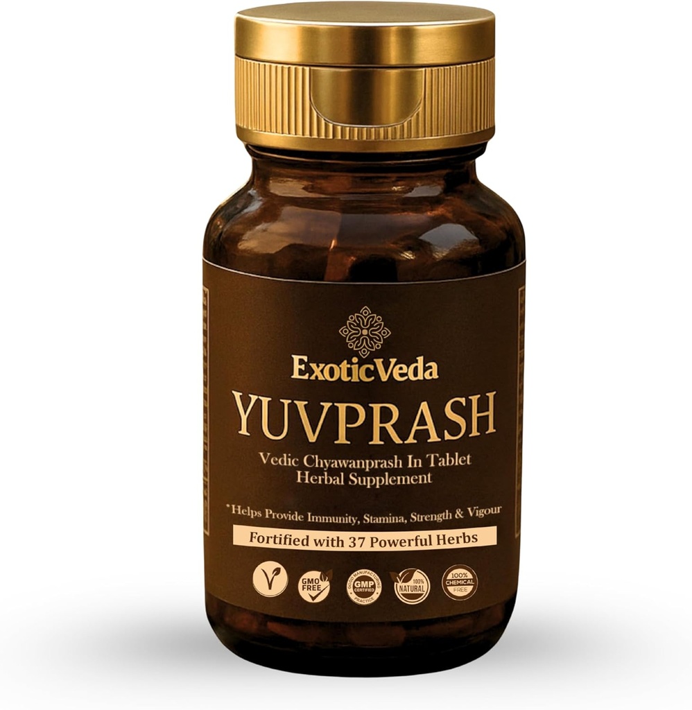 Yuvprash – Sugar-Free Chyawanprash Tablets – Ayurvedic Multivitamin for Men & Women with 37 Herbs | Supports Immunity, Strength, Energy, Stamina, Vigour & Vitality | 60 Tablets