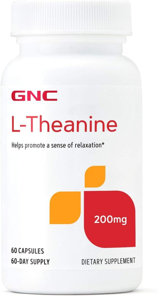 GNC L-Theanine 200mg, Promotes Relaxation, 60 Capsules