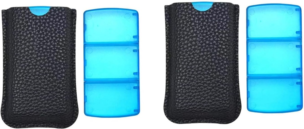 VOFOON Small Pill Organizer 3 Times a Day Daily 2 Pack, Travel Pill Box for Purse Pocket, 3 Compartment Portable Medicine Vitamin Case, Fish Oil Box, Supplement Box