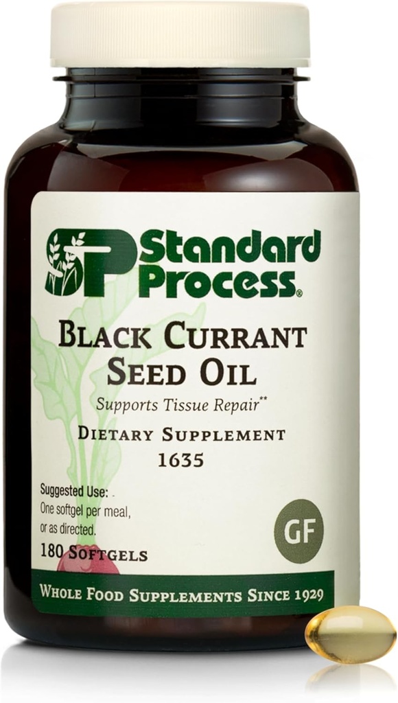 Standard Process Black Currant Seed Oil Dietary Supplement - Gluten-Free Healthy Immune Support - Natural Tissue Care - 180 Softgels