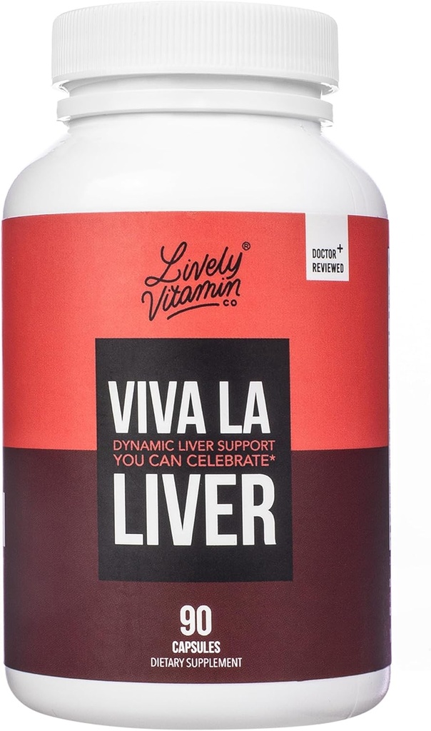 LIVELY VITAMIN CO. Viva La Liver - Improved Function - Liver Cleanse - Detox - Eliminate Toxins & Waste - Cognitive Brain Function - Immune Support - Mental Clarity - 90 Capsules
