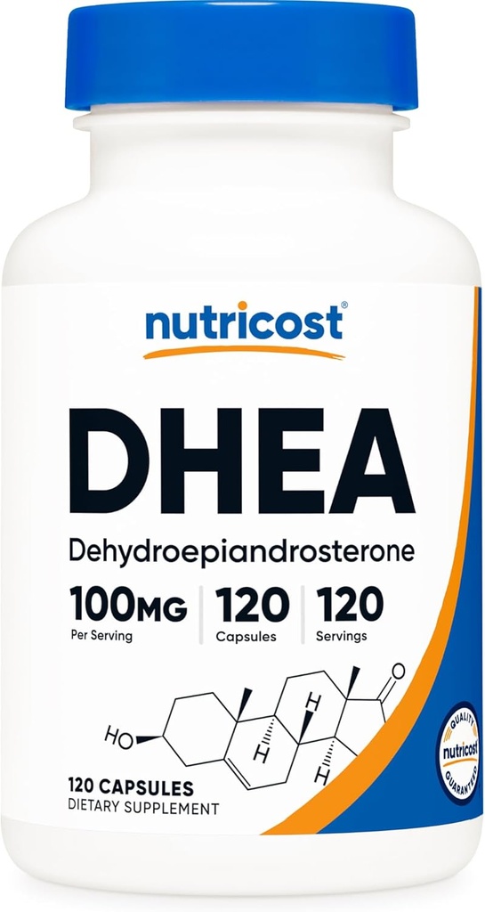 Nutricost DHEA 100mg, 120 Capsules - Gluten Free, Soy Free, Non-GMO, Supplement