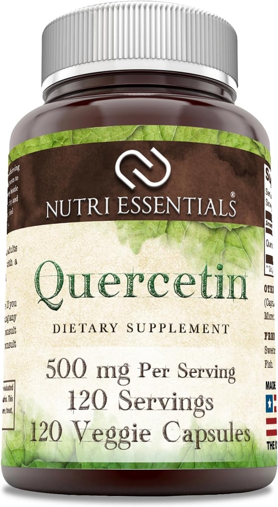 Quercetin 500 mg 120 Veggie Capsules Supplement | Non-GMO | Gluten Free | Made in USA