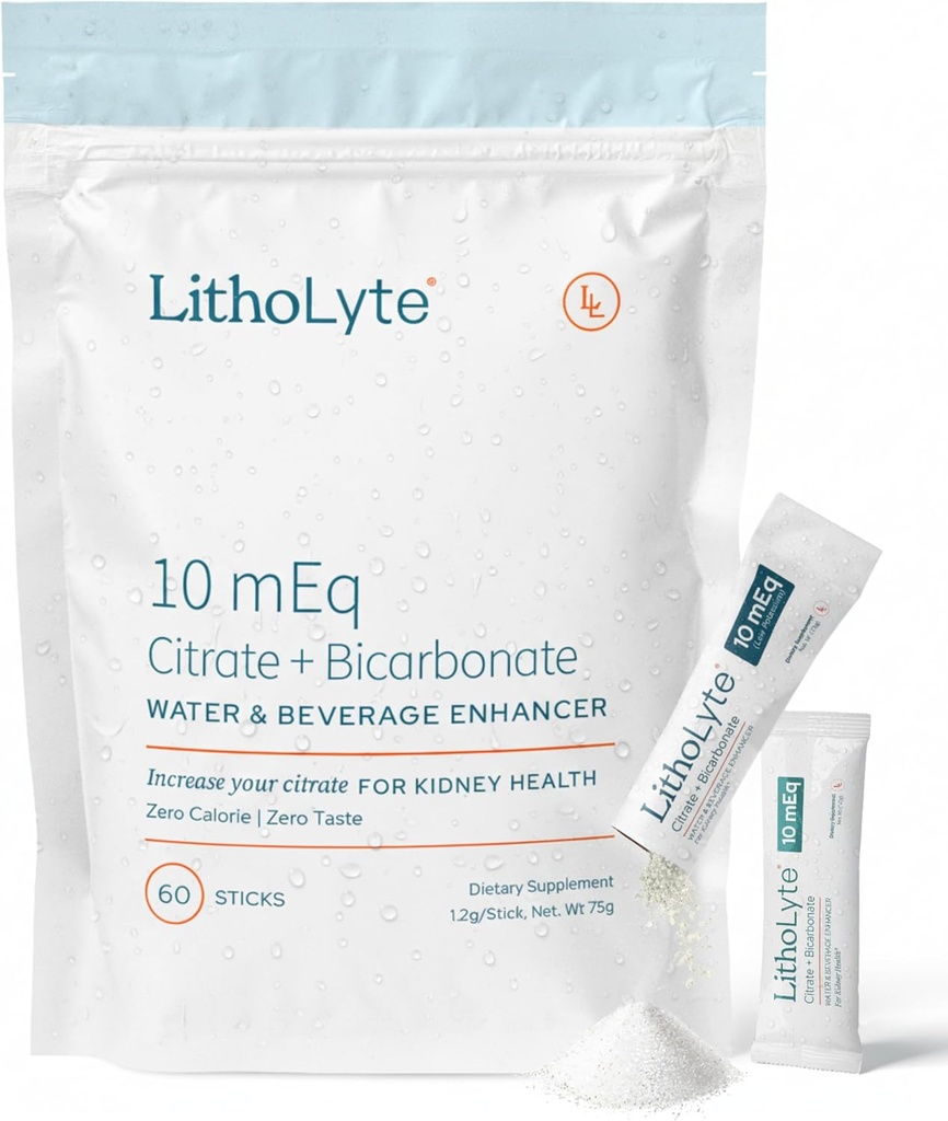 Kidney Health | Water & Beverage Enhancer 10 mEq, Developed by Urologists, 1-Pack (60 Sticks)