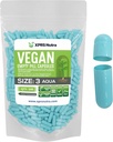 XPRS Nutra Size 3 Empty Capsules - 500 Count Empty Vegan Pills - Vegetarian Pill - DIY Vegetable Capsule Filling- Veggie Pill Caps (Aqua)