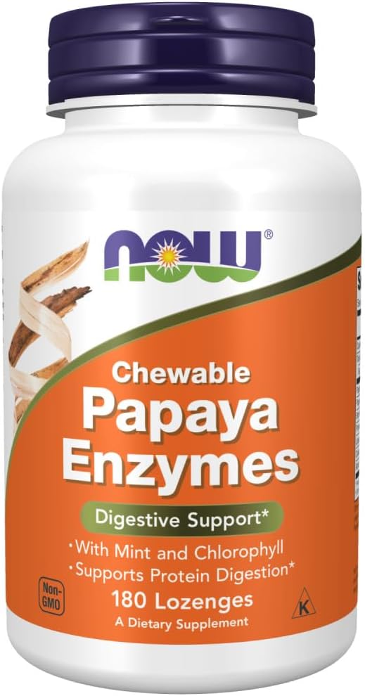 NOW FOODS Papaya Enzyme Chewable, 180 Count