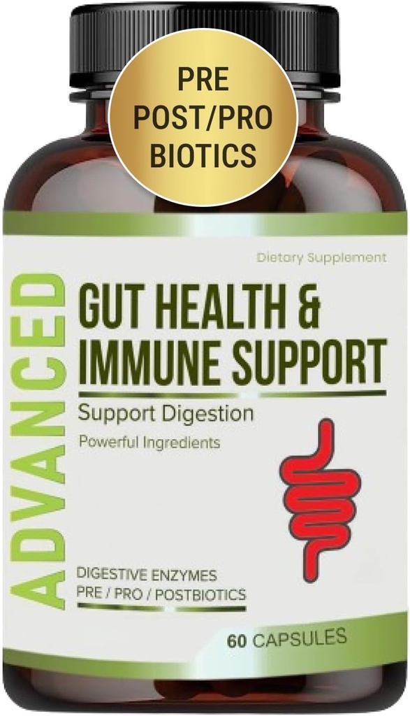 Complete Gut Health for Women and Men with Probiotic, Prebiotic, Postbiotic & Digestive Enzymes to Supports Digestive Lining Health,Digestion Health, Occasional Gas, and Discomfort.