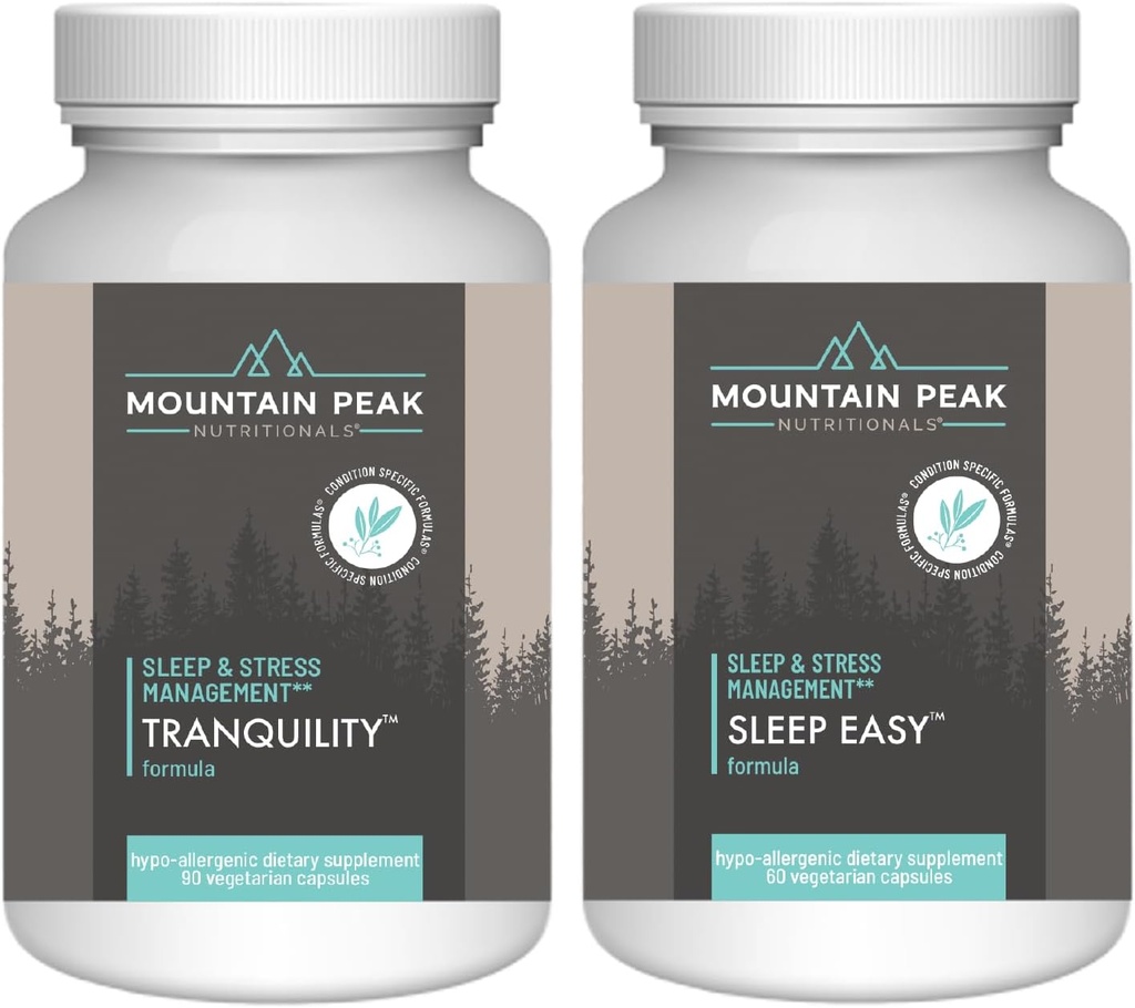 Mountain Peak Nutritionals Ultimate Sleep Bundle - Tranquility & Sleep Easy - Promoting A Calm & Relaxed Mood for Better Rest - Sleep Support Supplements w/Vitamins B6 & B12