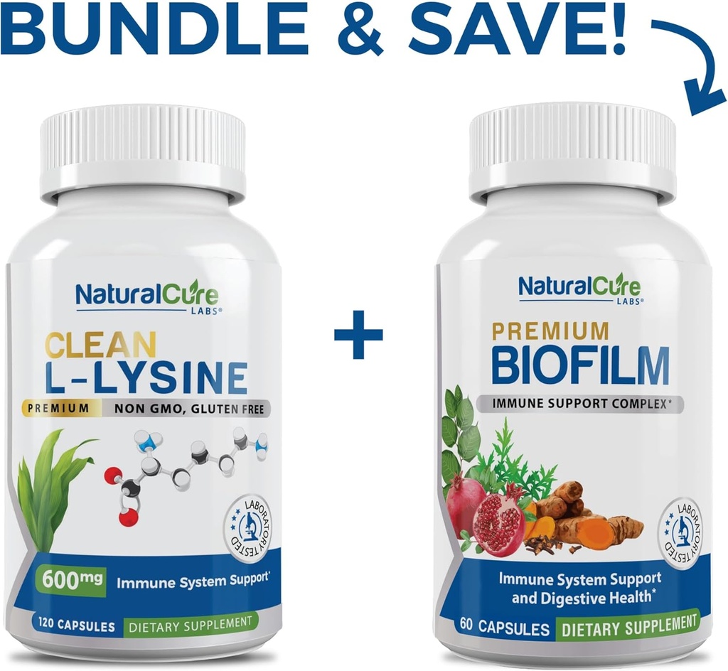 Natural Cure Labs Bundle: Clean L-Lysine + Biofilm Immune Complex