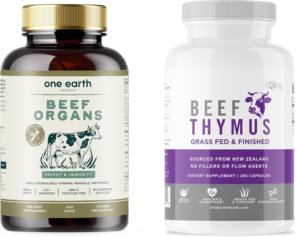 One Earth Health Bundle Savings! - Beef Organs and Thymus. 100% New Zealand Pasture Raised Cattle.