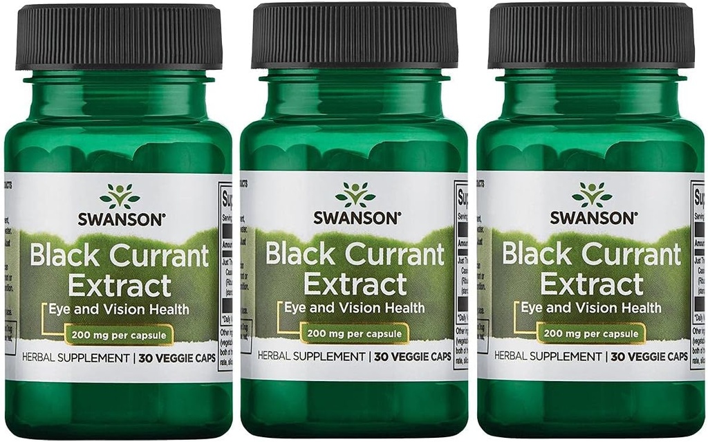 Swanson Black Currant Extract 200 mg 30 Veg Caps 3 Pack