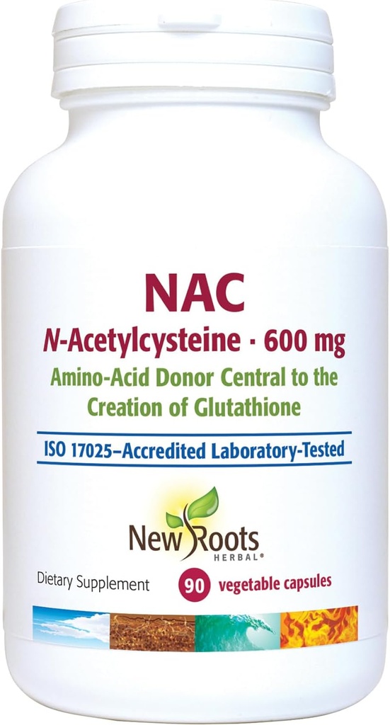 NAC Supplement N-AcetylCysteine, NAC 600mg per Serving | Vegan, Non-GMO | Gluten Free (90 Vegetable Capsules) | New Roots Herbal